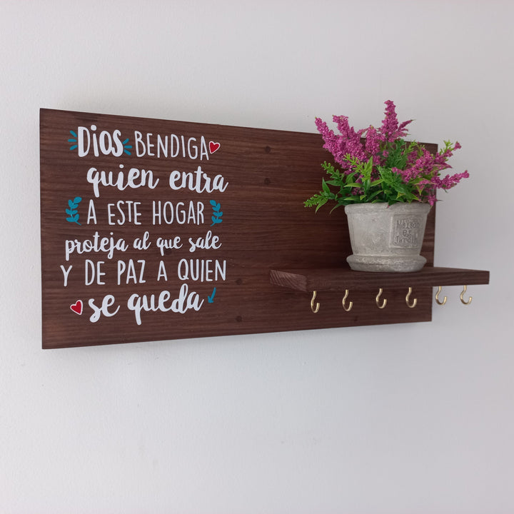Perchero DIOS BENDIGA ESTE HOGAR (30%OFF)