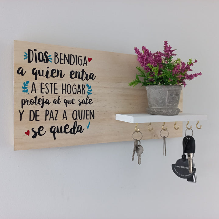 Perchero DIOS BENDIGA ESTE HOGAR (30%OFF)