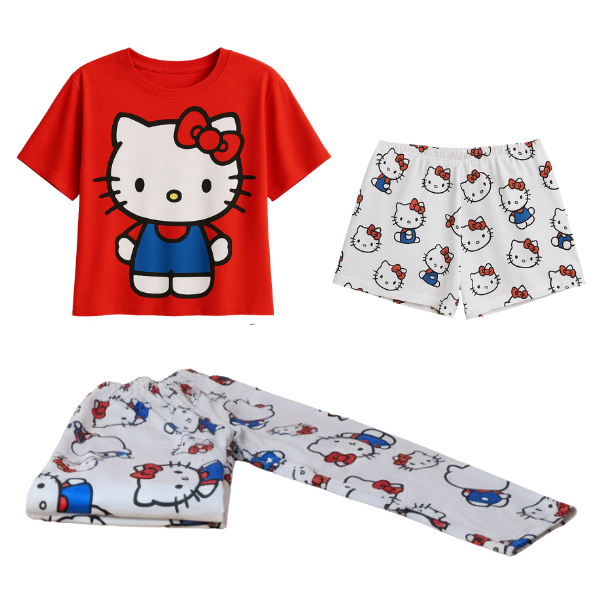 Pijama 3 Piezas Piel de Durazno (Camisa + Pantalón + Short)