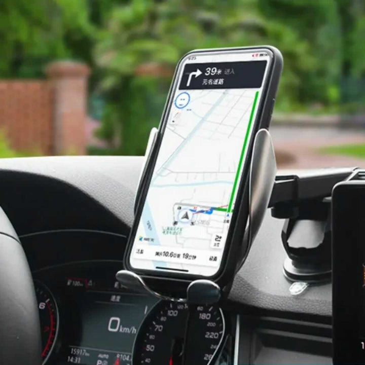 CARGADOR INALÁMBRICO Y SOPORTE AUTOMÁTICO PARA CARRO - 40%OFF🔥