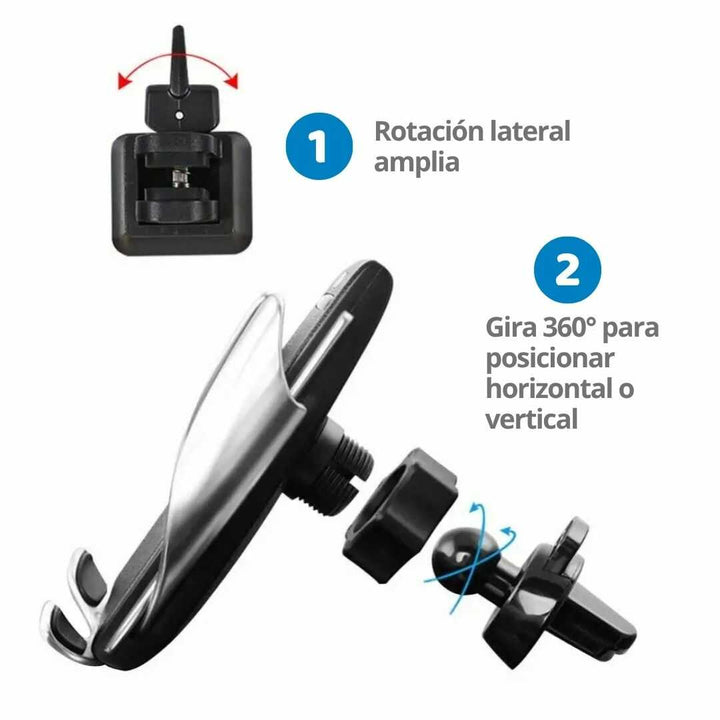 CARGADOR INALÁMBRICO Y SOPORTE AUTOMÁTICO PARA CARRO - 40%OFF🔥