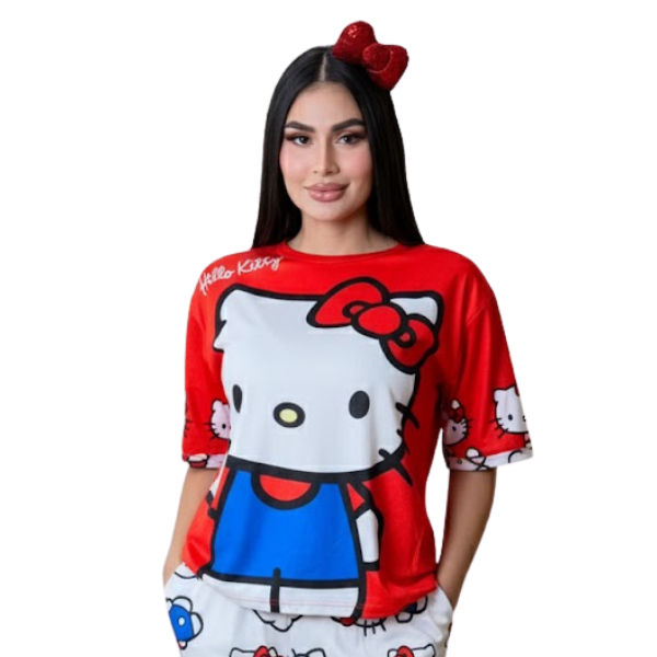 Pijama 3 Piezas Piel de Durazno (Camisa + Pantalón + Short)