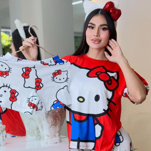 Pijama 3 Piezas Piel de Durazno (Camisa + Pantalón + Short)