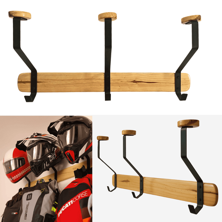 Soporte PREMIUM para 3 Cascos + 3 Accesorios