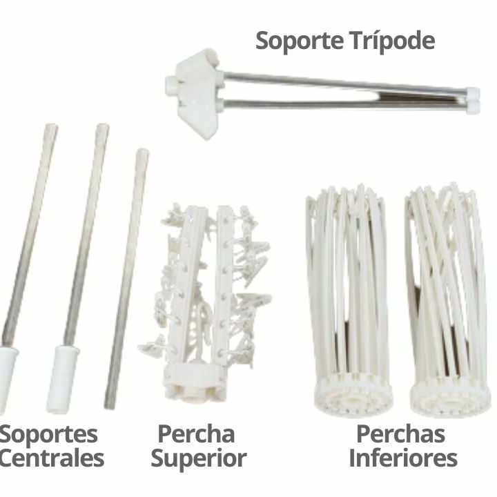 TENDEDERO AHORRADOR DE ESPACIO - Plegable, Giratorio, Acero Inoxidable