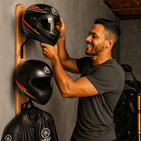 Soporte Organizador para 2 Cascos y Morral 37%OFF🔥