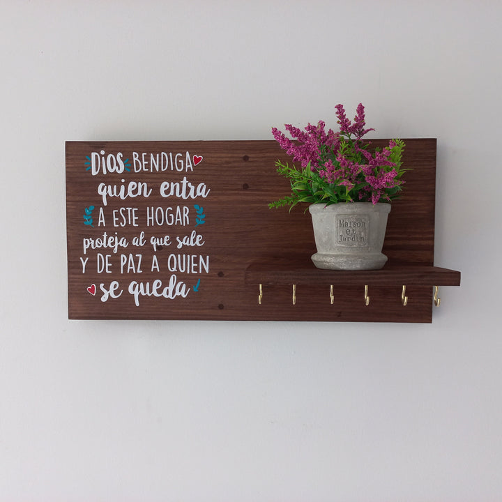 Perchero DIOS BENDIGA ESTE HOGAR (30%OFF)