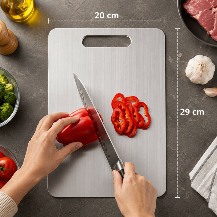 Tabla de Corte HygienCut® — Acero Inoxidable Grado Alimenticio