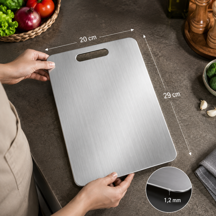 Tabla de Corte HygienCut® — Acero Inoxidable Grado Alimenticio
