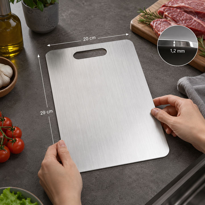 Tabla de Corte HygienCut® — Acero Inoxidable Grado Alimenticio