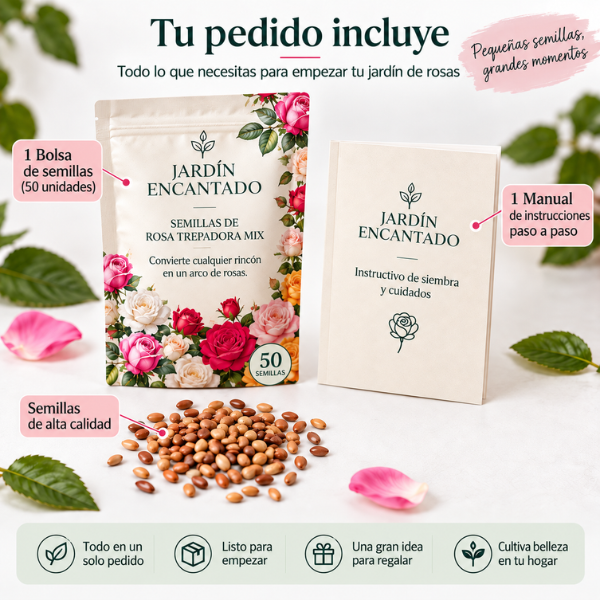 Jardín Encantado – Semillas de Rosa Trepadora Mix (50 semillas)