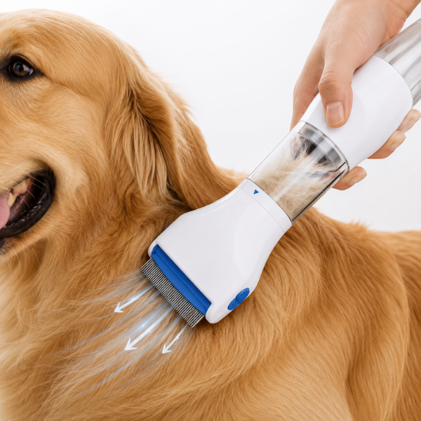 FleaAway Pro™ – Peine Aspirador 2en1 Antipulgas para Perros y Gatos