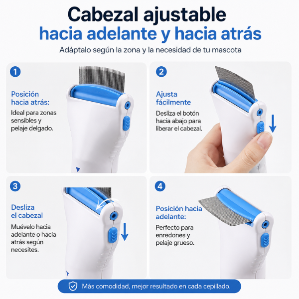 FleaAway Pro™ – Peine Aspirador 2en1 Antipulgas para Perros y Gatos