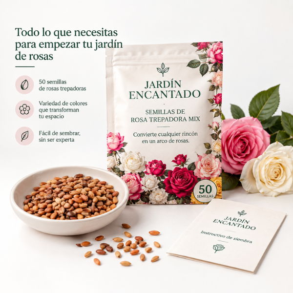 Jardín Encantado – Semillas de Rosa Trepadora Mix (50 semillas)